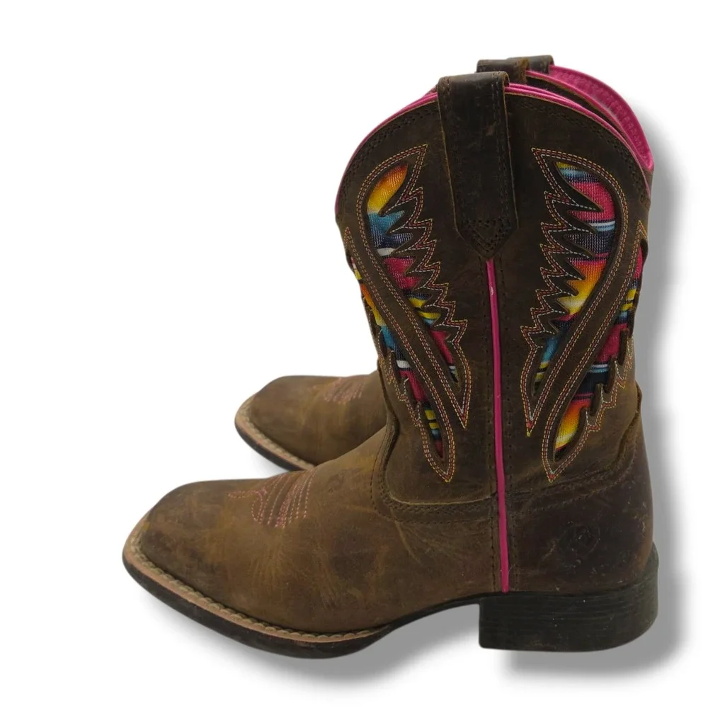 Ariat‎ Quickdraw VentTEK Cowgirl Boots Child 13 Brown Serape 10027306